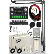 Valor Midex Cx1 Compact Set-2 Efektli Ses Kartı Mikrofon Stand Seti (Pc ve Telefon)