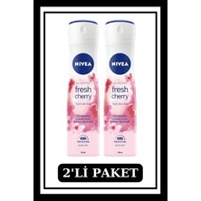 Valor Nivea Kadın Sprey Deodorant Fresh Cherry, 150ML, 2'li Paket
