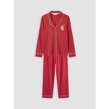 Lc Waikiki Yeni Sezon Gömlek Yaka Ayı Teddy Baskılı Kadın Pijama Takım