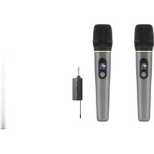 Uslucan Alışveriş Profesyonel Kablosuz Uhf 2 Mikrofonlu Set 6.35 mm - Gri HDX2791G