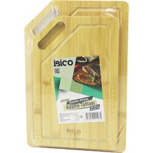 Akıllı Bayi 2pcs Setkırık Kenarlı - Oval Delikli Ahşap Bambu Kesim Panosu - Kesme Tahtası 18X28X1CM--22X32X1CM