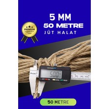 5 mm 50 Metre Jüt Halat Dekoratif Hasır Ip Urgan Süs