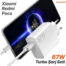 Toocki 67W Turbo Hızlı Şarj Aleti + 6A Type-C Kablo Seti Redmi Note 13 Pro / 13 Pro 5g / 13 Pro Plus / 13 / 13 5g / 13R Uyumlu 67 Watt 1 Metre