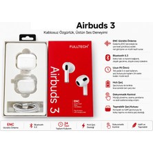 Fultech Airbuds 3. nesil Ios ve Android Uyumlu Premium Kablosuz Şarj Özellikli 5. 3 Bluetooth Kulaklık