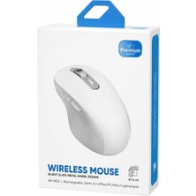 Azurtech Kablosuz Sessiz Mouse – Bluetooth + 2.4g Çoklu Cihaz Destekli Şarjlı Wireless Mouse (Beyaz)