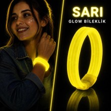 Bucuks Mey Ithalat® Sarı Kalın Glow Bileklik – Kırılarak Yanan Parti ve Festival Bilekliği