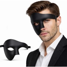 ÖNÇ - PRİME Siyah Yarım Erkek Maske – Phantom Parti Balo Maskesi