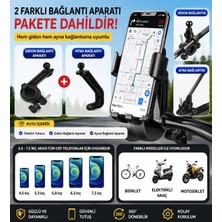 Zoli Motosiklet Ayna ve Gidon Bağlantılı İkisi Bir Arada Telefon Tutucu Otomatik Kilitlemeli Gidon ve Ayna Uyumlu