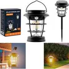 ÖNÇ - PRİME Powermaster HOP-8818 Sensörlü Taşınabilir Şarjlı + Solar Panelli 4 Çalışma Modlu Beyaz-Günışığı Işık Bahçe-Kamp Lambası