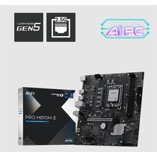 ÖNÇ - PRİME Msı Pro H810M-E Ddr5 6400MT/S 1xhdmı 1xdp 1xm.2 USB 3.2 Matx 1851P (Intel Ultra Processors Serıes 2)