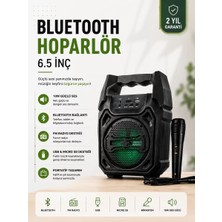 ÖNÇ - PRİME Yeni Nesil 6.5 Inç Bluetooth Hoparlör Mikrofonlu Taşınabilir Ses Sistemi