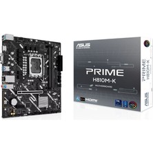 ÖNÇ - PRİME Asus Prıme H810M-K Ddr5 6400MT/S 1xvga 1xhdmı 1xm.2 1851P Matx (Intel Ultra Processors Serıes 2)