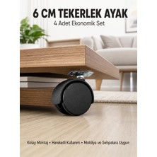 ÖNÇ - PRİME Halı ve Beton Uyumlu Kilitsiz Mobilya Tekerleği 4’lü