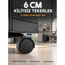 ÖNÇ - PRİME Masa ve Koltuk Için Kilitsiz Tekerlek Seti 6 cm