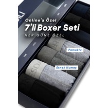 Kiğılı Gün Temalı 7'li Pamuklu Esnek Boxer Seti (Damat Bohçası - Çeyiz Seti)
