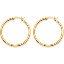 Serelya 316L Çelik Gold Renk 36 mm Halka Küpe