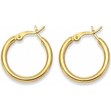 Serelya 316L Çelik Gold Renk 22 mm Halka Küpe