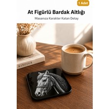 At Figürlü Bardak Altlığı - 1 Adet Kaymaz Masa Koruyucu Supla