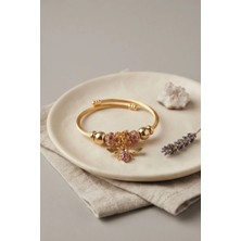Armüz Pembe Arı Model Gold Renk Charm Bileklik