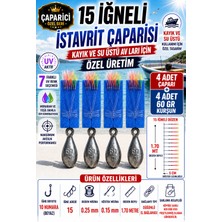 Çaparici 15 Iğneli Istavrit Çaparisi 4 Adet+60 gr 4 Adet Kurşun 10 Numara Iğne