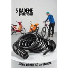 ALK Şifreli Bisiklet Kilidi 16 mm Kalınlık 200 cm Scooter Motosiklet Kilidi - Çelik Kablo 722481