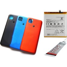 SDT Redmi 9c Arka Batarya Kapağı ,batarya ve B7000 Yapıştırıcı (Turuncu)