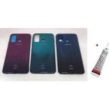 SDT Infinix Hot 9 Arka Batarya Pil Kapağı Siyah  (B7000 15 ml Yapıştırıcı)