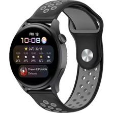 Vexor Watch 20MM Spor Delikli Kordon - Siyah-Gri