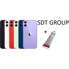 SDT iPhone 12 Arka Batarya Pil Kapağı Mavi (B7000 15 ml Yapıştırıcı)