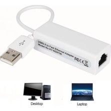 Monte Lua Kablolu USB To Ethernet Çevirici, 2.0, Kurulum Gerektirmez