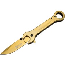 ALK 8000C Anahtar Görünümlü Gold Kamp Çakı 19 cm - Otomatik, Metal Sap