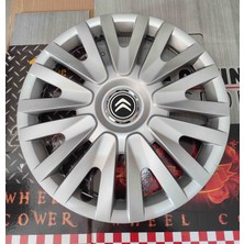 Yk 15 Inç Citroen C-Elysee / C2 / C3 / C4 / C5 / Berlingo / Nemo Uyumlu Jant Kapağı 4'lü Takım Amblem Hediyeli