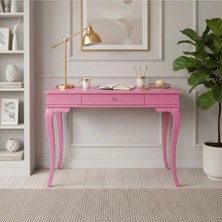 Roys Ahşap 100 cm Masif Rustik Pembe Çalışma Masası