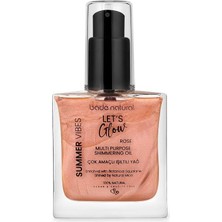 Nacario Bade Natural Işıltılı Yağ Rose 50 ml Bitkisel Skualan Içerikli Çok Amaçlı Nemlendirici