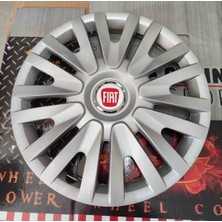 Yk 15 Inç Fiat Linea / Egea / Doblo / Punto / Fiorino Uyumlu Jant Kapağı 4'lü Takım Amblem Hediyeli