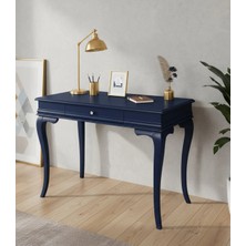 Roys Ahşap 120 cm Masif Rustik Lacivert Çalışma Masası