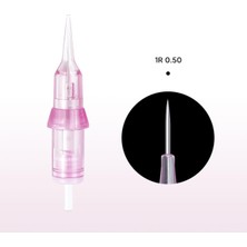 Nacario Biomaser 1r 0.50MM Kıl Tekniği Pudralama Iğnesi, 20 Adet, Evrensel Dövme ve Kalıcı Makyaj Cihazlarına Uyumlu