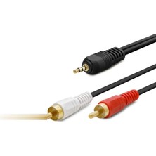 Uslucan Alışveriş 3.5 mm To 2 Rca Kablo 1.5 M - Siyah HDX1024