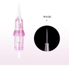 Nacario Biomaser 1r 0.20MM Saç Tekniği Kalıcı Makyaj Iğnesi, 20 Adet, Universal Dövme Cihazlarına Uyumlu