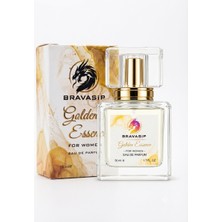 BRAVASİP Golden Essence Kadın Parfümü 50 ml Eau De Parfum | Premium Kalıcı Çiçeksi Amber Misk Bal Bergamot Gül Yasemin