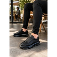 Mevese Rovero Erkek Bağcıklı Cilt Günlük Sneaker Ayakkabı – Siyah