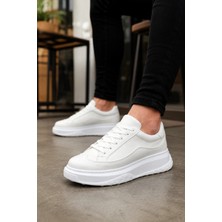 Mevese Rovero Erkek Bağcıklı Cilt Günlük Sneaker Ayakkabı – Beyaz