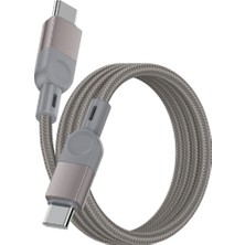 Teknook Zore Zr-44 Type-C To Type-C Pd 100W Örgü Tasarımlı Hızlı Şarj Özellikli Data ve Şarj Kablosu 1m - Gri