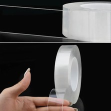 Colezium 2 Metre x 3 cm Şeffaf Güçlü Nano Çift Taraflı  Jel Yapıştırıcı Bant