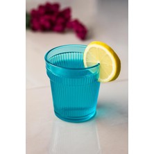 Bezos Akrilik Aquamarin 6'lı Kısa Bardak & Su Meşrubat Kahve Yanı Bardağı 300 ml ( Cam Değildir )