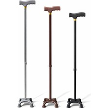 Metal 4 Ayaklı Ayarlanabilir Destek Bastonu - T Saplı ALK5488