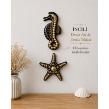 ALCdesing 2 Parça Denizatı ve Deniz Yıldızı Dekoratif Duvar Süsü Marin Konsept