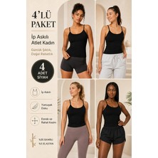Loule Kadın Ip Askılı %95 Doğal Bambu Esnek 4'lü Basic Atlet - Yumuşak Dokulu & Terletmeyen Kumaş