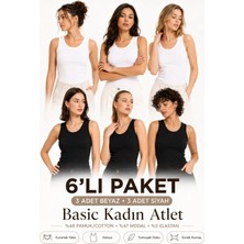Loule Kadın 6 Adet Pamuklu & Modal Kalın Askılı Esnek Günlük Atlet - 6'lı Avantaj Paketi