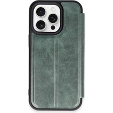 Aconcept Newface Iphone 14 Pro Max Kılıf Flip Cover - Koyu Yeşil